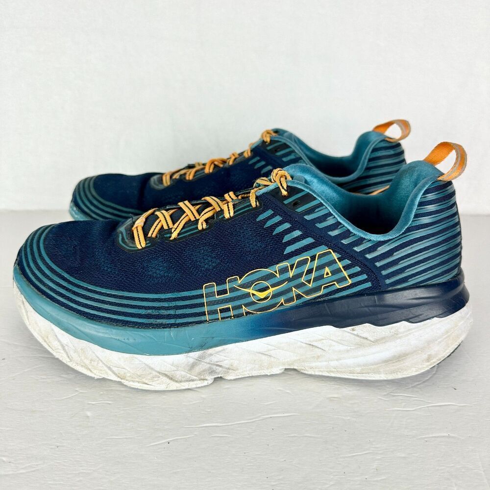 Hoka One One Mens Bondi 6 Running Shoe Size 11.5 Black Iris Storm Blue Athletic